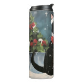 雪の中のタキシード猫 タンブラー (回転左)