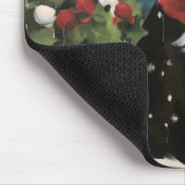 雪の中のタキシード猫 マウスパッド (コーナー)