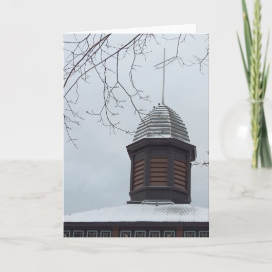 雪の中のタバナクルクロス – Martha's Vineyard カード (正面)