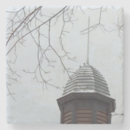 雪の中のタバナクルクロス – Martha's Vineyard ストーンコースター