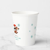 雪の中のダックスフント 子犬 クリスマス 紙コップ (右)