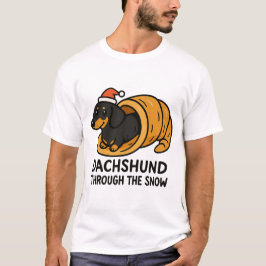 雪の中のダックスフント Tシャツ