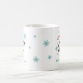 雪の中のダックスフンド 子犬 クリスマス コーヒーマグカップ (中央)