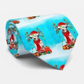 雪の中のダルマチアとクリスマスプレゼント ネクタイ (ロール)
