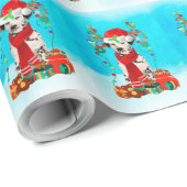 雪の中のダルマチアとクリスマスプレゼント ラッピングペーパー (ロールコーナー)