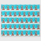 雪の中のダルマチアとクリスマスプレゼント ラッピングペーパー (フラット)