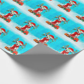 雪の中のダルマチアとクリスマスプレゼント ラッピングペーパー (角)