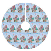 雪の中のダルマチアン犬クリスマスドッグハウス ブラッシュドポリエステルツリースカート (正面)