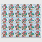 雪の中のダルマチアン犬クリスマスドッグハウス ラッピングペーパー (フラット)