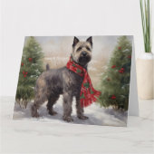 雪の中のチェサピーク犬 カード (正面)