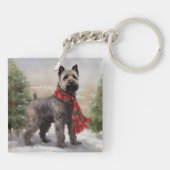雪の中のチェサピーク犬 キーホルダー (裏面)