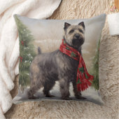 雪の中のチェサピーク犬 クッション (ブランケット)