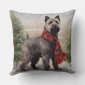 雪の中のチェサピーク犬 クッション (裏面)