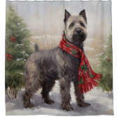 雪の中のチェサピーク犬 シャワーカーテン (正面)