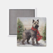 雪の中のチェサピーク犬 マグネット (正面/裏面)