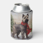 雪の中のチェサピーク犬 缶クーラー (缶正面)