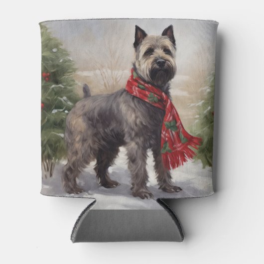 雪の中のチェサピーク犬 缶クーラー (正面)