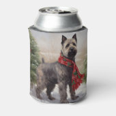 雪の中のチェサピーク犬 缶クーラー (缶裏面)