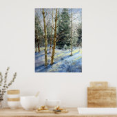 雪の中のチャールストン山の木 ポスター (キッチン)