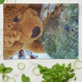 雪の中のテディベア キッチンタオル (折り畳み)