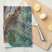 雪の中のテディベア キッチンタオル (四つ折り)