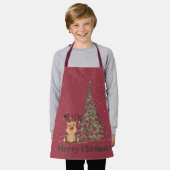 雪の中のトナカイ エプロン (着用した状態)