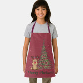 雪の中のトナカイ エプロン (インサイチュ)