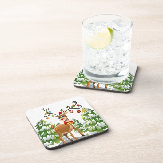 雪の中のトナカイ コースター (右側)