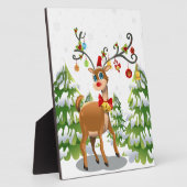 雪の中のトナカイ フォトプラーク (側面)