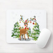 雪の中のトナカイ マウスパッド (マウス)