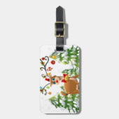 雪の中のトナカイ ラゲッジタグ (正面縦)