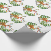 雪の中のトナカイ ラッピングペーパー (角)