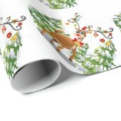 雪の中のトナカイ ラッピングペーパー (ロールコーナー)