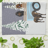 『雪の中のトラック』 キッチンタオル (折り畳み)