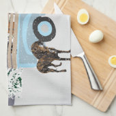 『雪の中のトラック』 キッチンタオル (四つ折り)