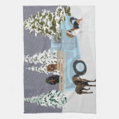 『雪の中のトラック』 キッチンタオル (縦)