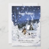 雪の中のトリコラーコリー&ランブス – クリスマスカード (正面)