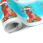 雪の中のドイツの羊飼いクリスマスの贈り物 ラッピングペーパー (ロールコーナー)