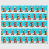 雪の中のドイツの羊飼いクリスマスの贈り物 ラッピングペーパー (フラット)