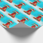 雪の中のドイツの羊飼いクリスマスの贈り物 ラッピングペーパー (角)