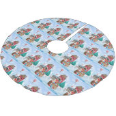 雪の中のドイツの羊飼い犬クリスマスドッグハウス ブラッシュドポリエステルツリースカート (アングル)