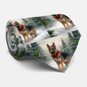 雪の中のドイツの羊飼い犬 ネクタイ (ロール)