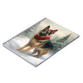 雪の中のドイツの羊飼い犬 ノートブック (左側)