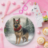 雪の中のドイツの羊飼い犬 ペーパープレート (パーティー)