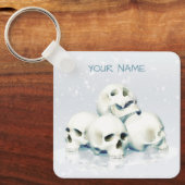 雪の中のドクロ。オーダーメイド キーホルダー (正面)