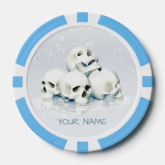 雪の中のドクロ。オーダーメイド ポーカーチップ (正面)