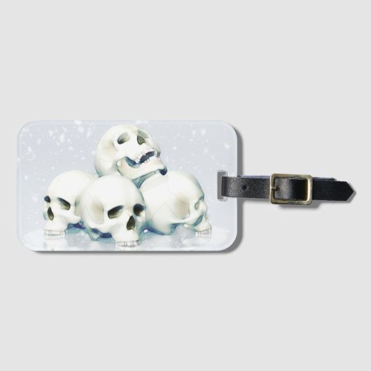 雪の中のドクロ ラゲッジタグ (正面横)