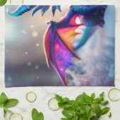 雪の中のドラゴン。 キッチンタオル (折り畳み)