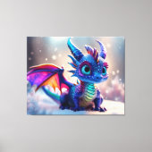 雪の中のドラゴン。 キャンバスプリント (正面)