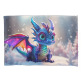 雪の中のドラゴン。 枕カバー (正面)